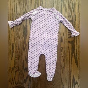 Purple Heart Kids Footie Pajamas Sweet Bamboo